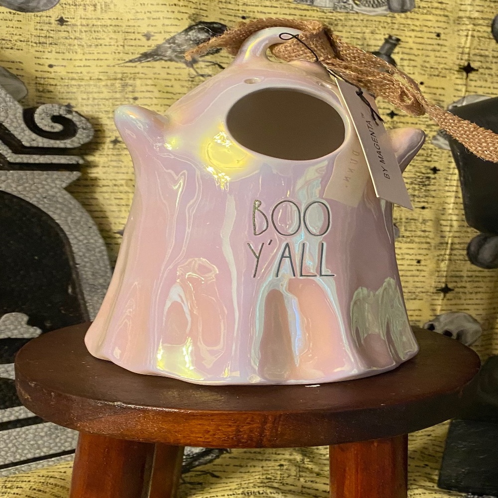 Rae Dunn Artisan Collection By Magenta 5x8 Boo Y'all Ghost Birdhouse